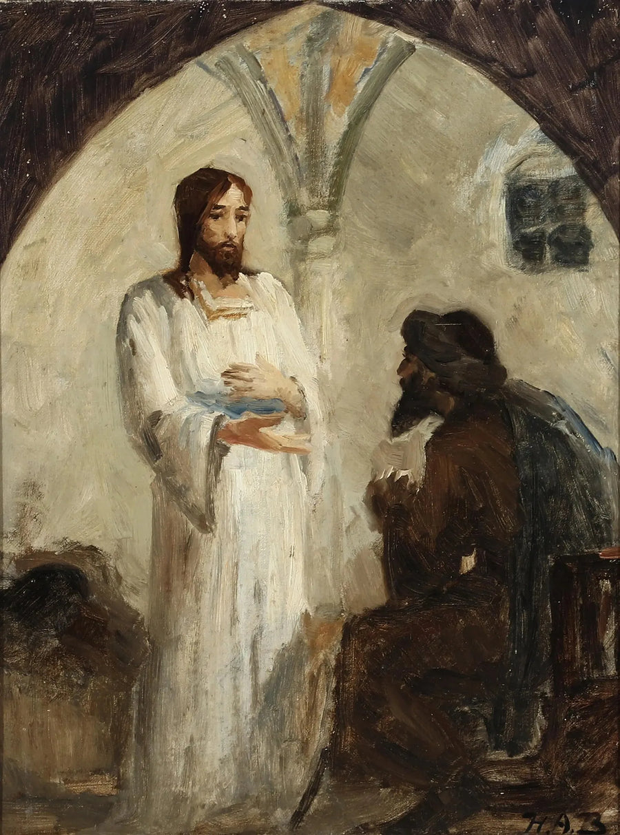 Kristus i samtale med en disciple. - H. A. Brendekilde
