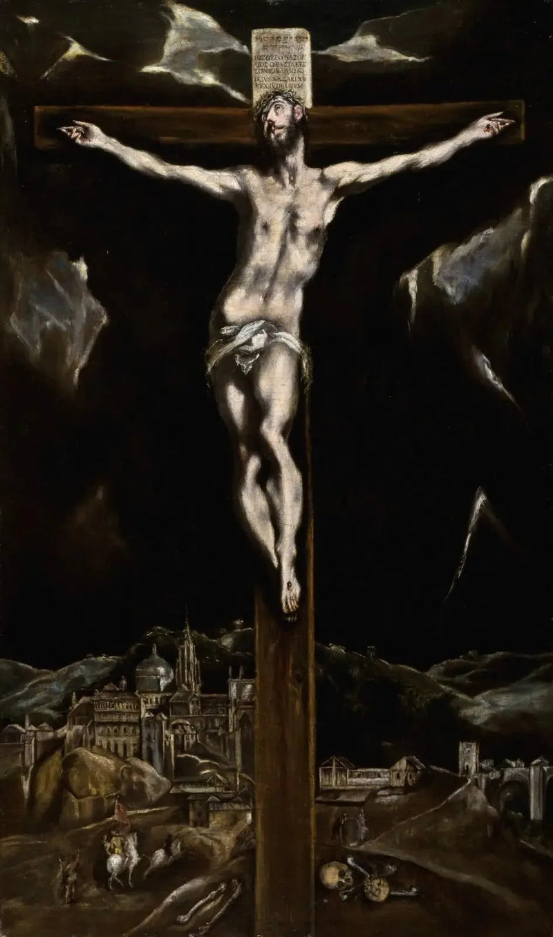 Kristus på korset med udsigt over Toledo - El Greco