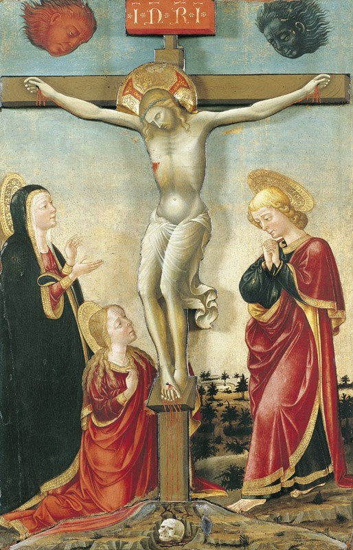 Kristus på korset, Jomfruen, Sankt Johannes og Maria Magdalena - Lorenzo Monaco