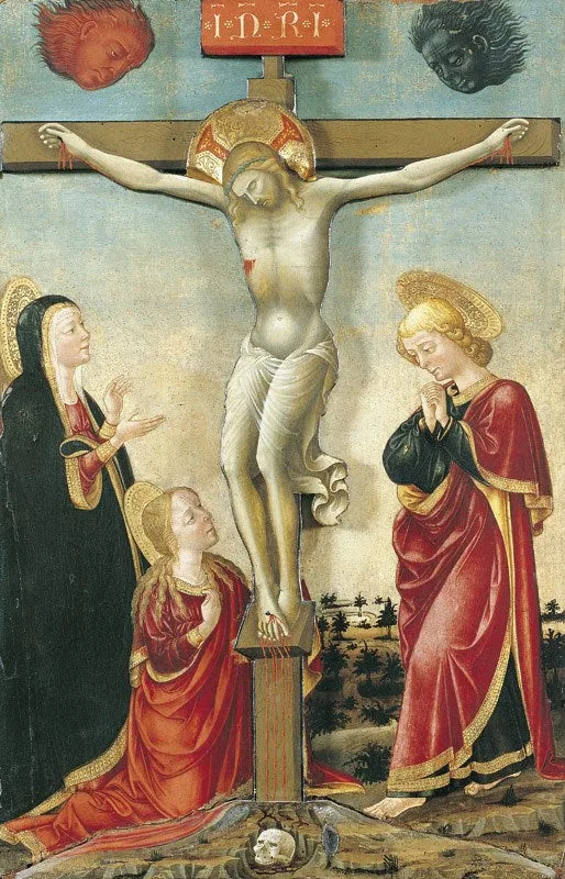 Kristus på korset, Jomfruen, Sankt Johannes og Maria Magdalena - Lorenzo Monaco