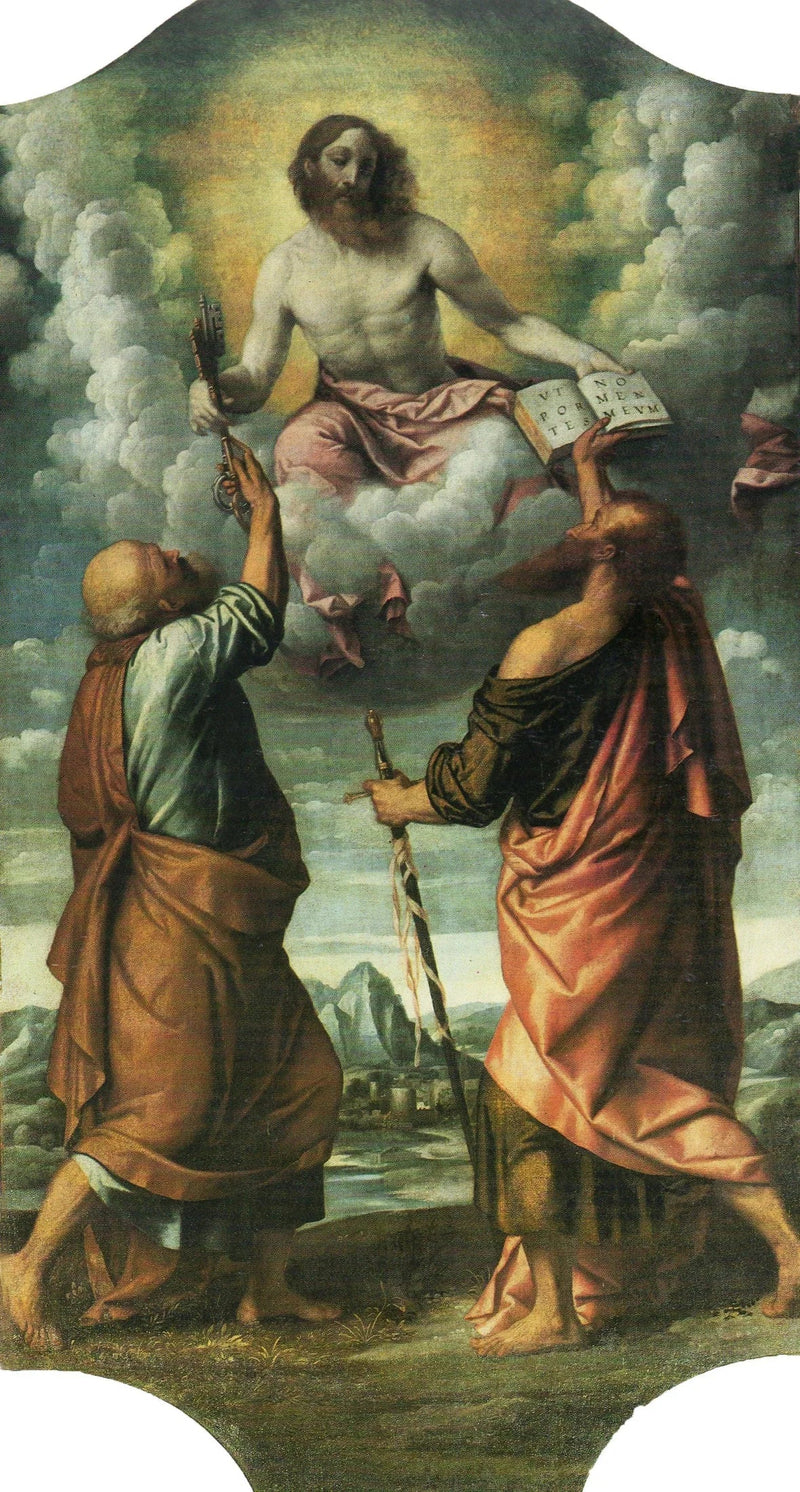 Kristus i herlighed med de hellige Peter og Paul - Alessandro Bonvicino