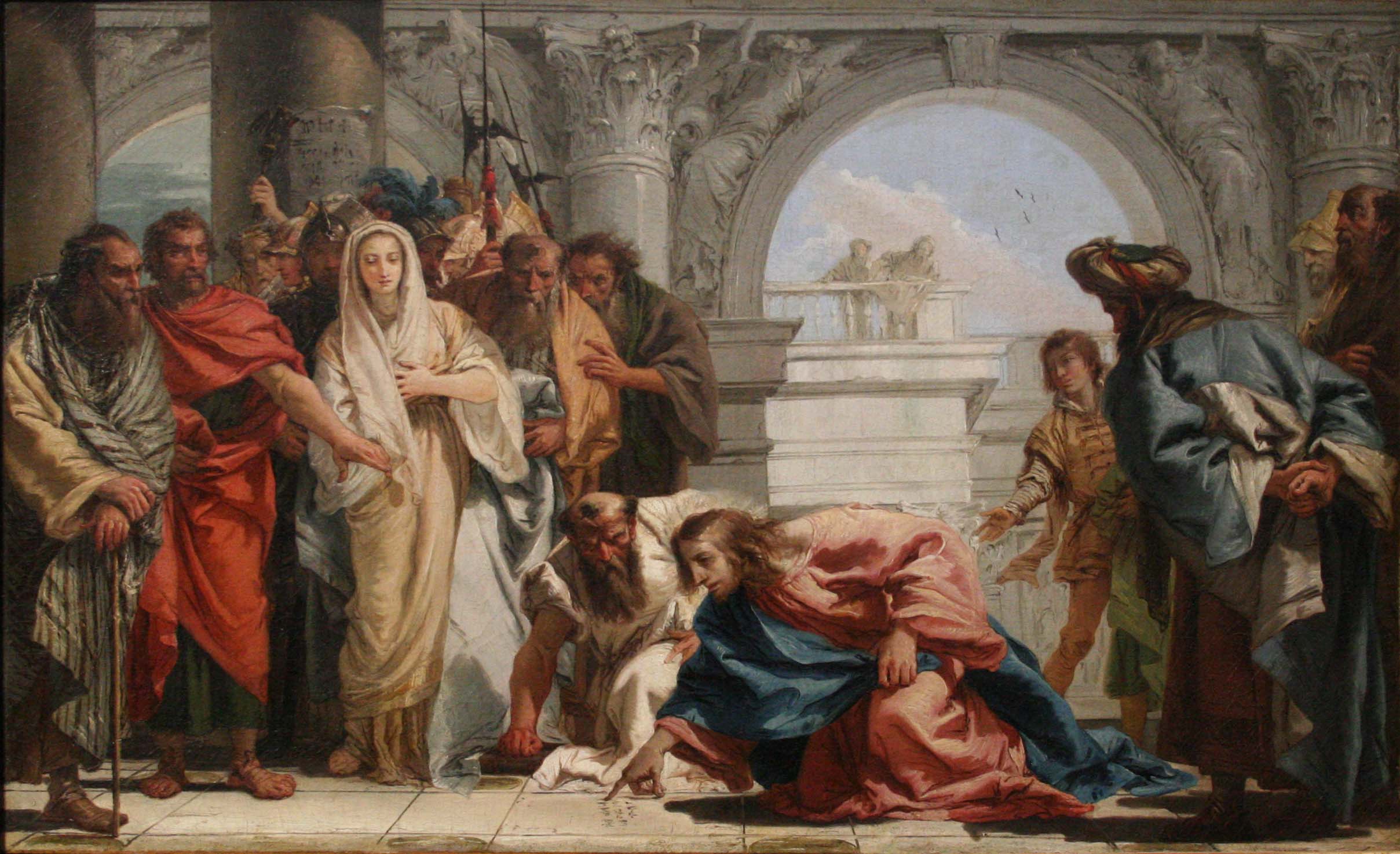 Kristus og den adultere kvinde - Giovanni Battista Tiepolo