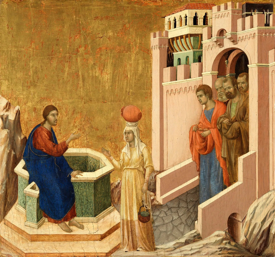 Kristus og den samaritiske kvinde - Duccio di Buoninsegna