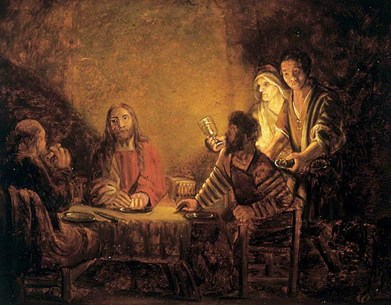 Kristus og disciplene (Emmaus' nadver) - Rembrandt