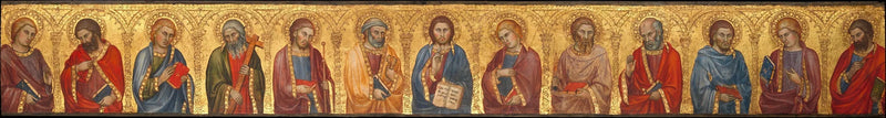 Kristus og de tolv apostle - Taddeo di Bartolo