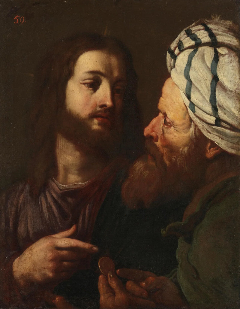 Kristus og pengeudlåneren - Guercino