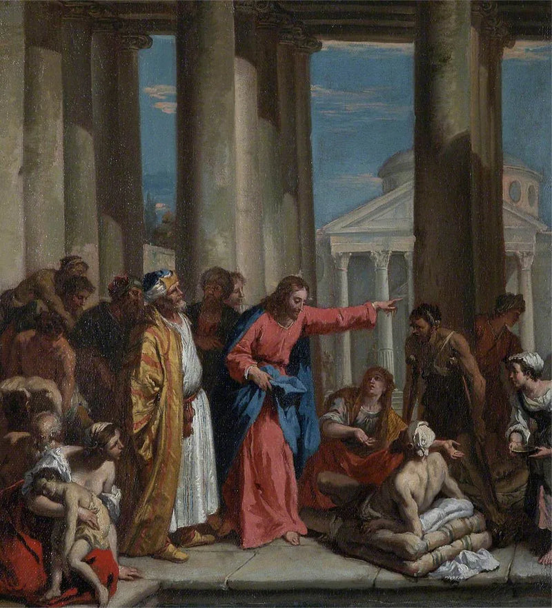 Kristus helbreder den lammende mand ved Bethesda-søen - Sebastiano Ricci