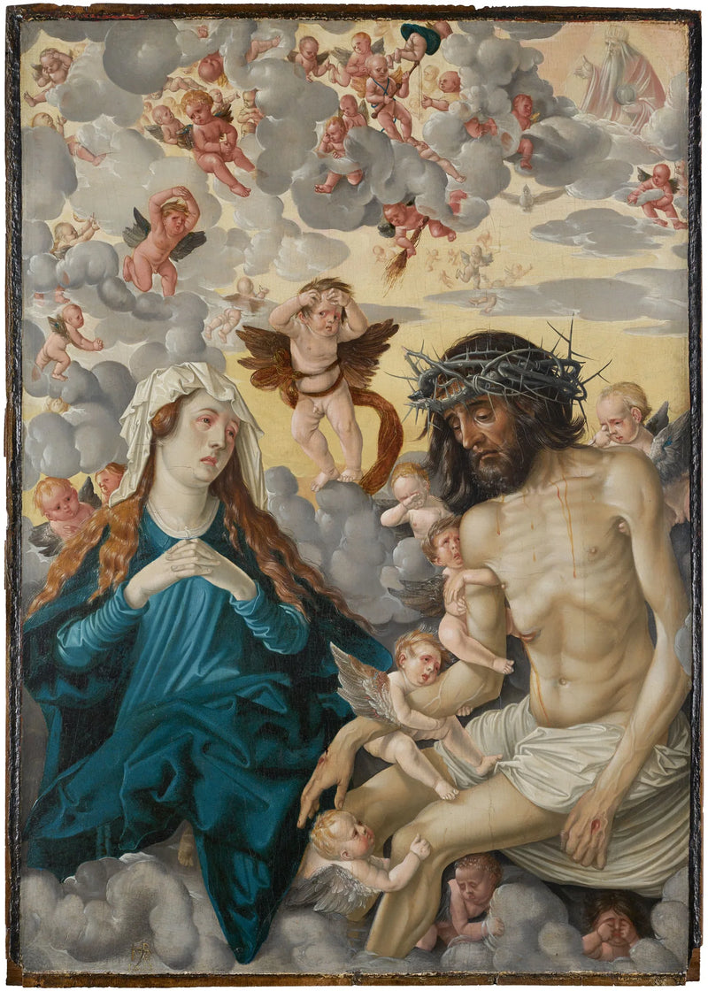 Kristus, smerternes mand, græd over Maria, og englene. - Hans Baldung Grien