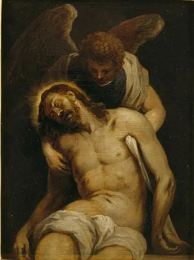Kristus død støttet af en engel - David Teniers le Jeune