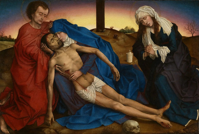Kristus grædende af sin mor, Sankt Johannes og Sankt Maria Magdalena - Rogier van der Weyden