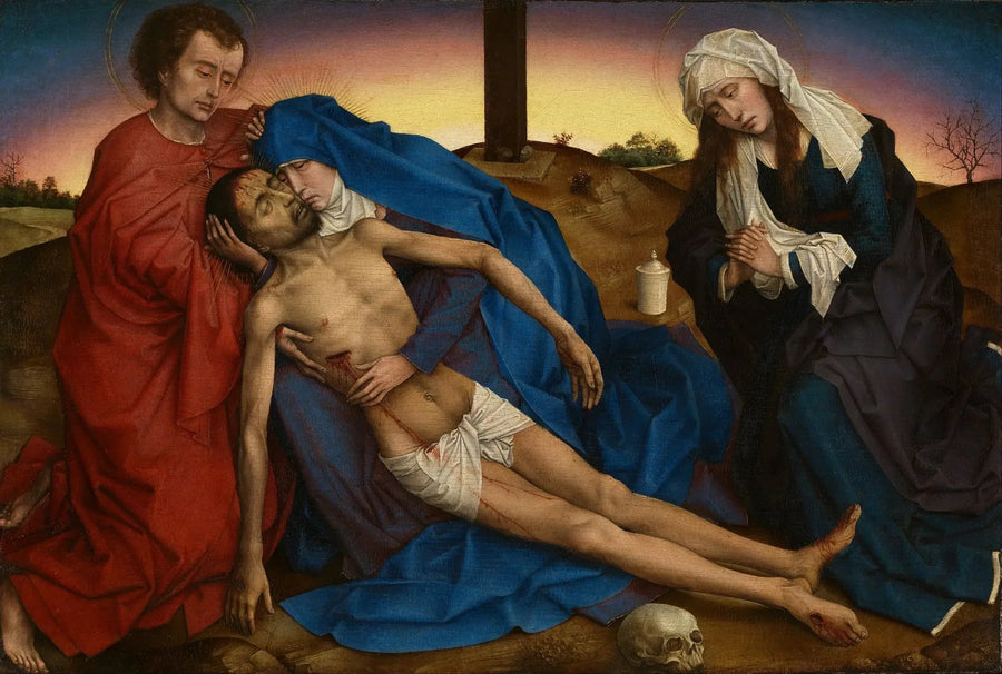 Kristus grædende af sin mor, Sankt Johannes og Sankt Maria Magdalena - Rogier van der Weyden