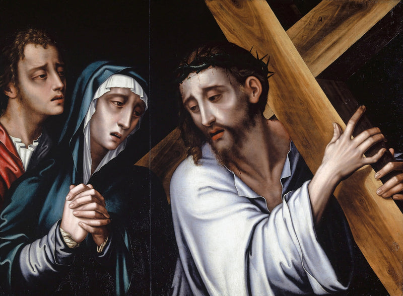 Kristus bærende korset med Jomfruen og Sankt Johannes - Luis de Morales