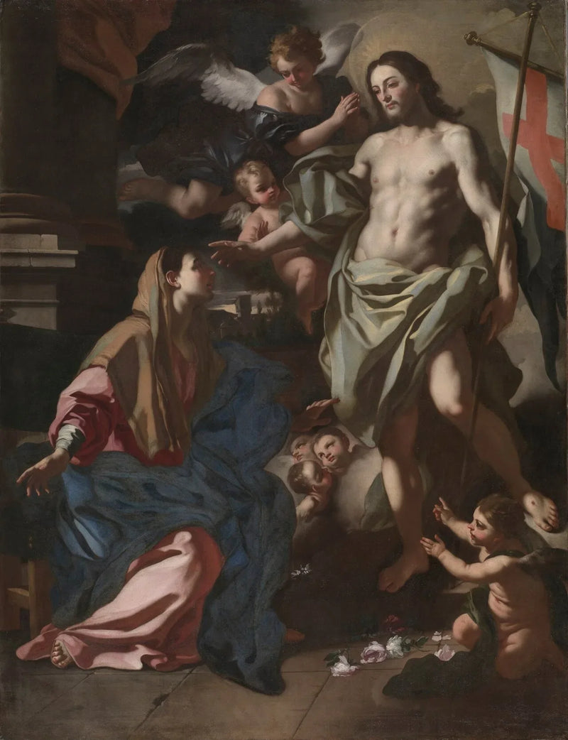 Den opstandne Kristus, der viser sig for Jomfruen - Francesco Solimena