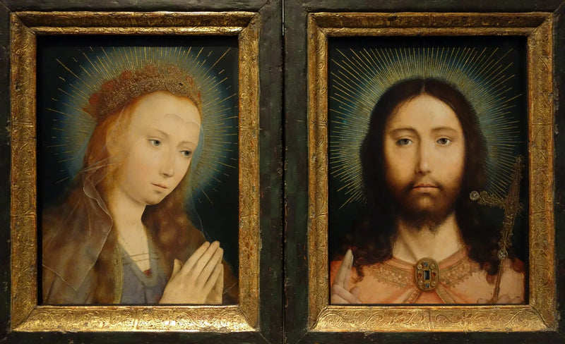 Kristus Salvator Mundi og Maria i bøn - Quentin Metsys