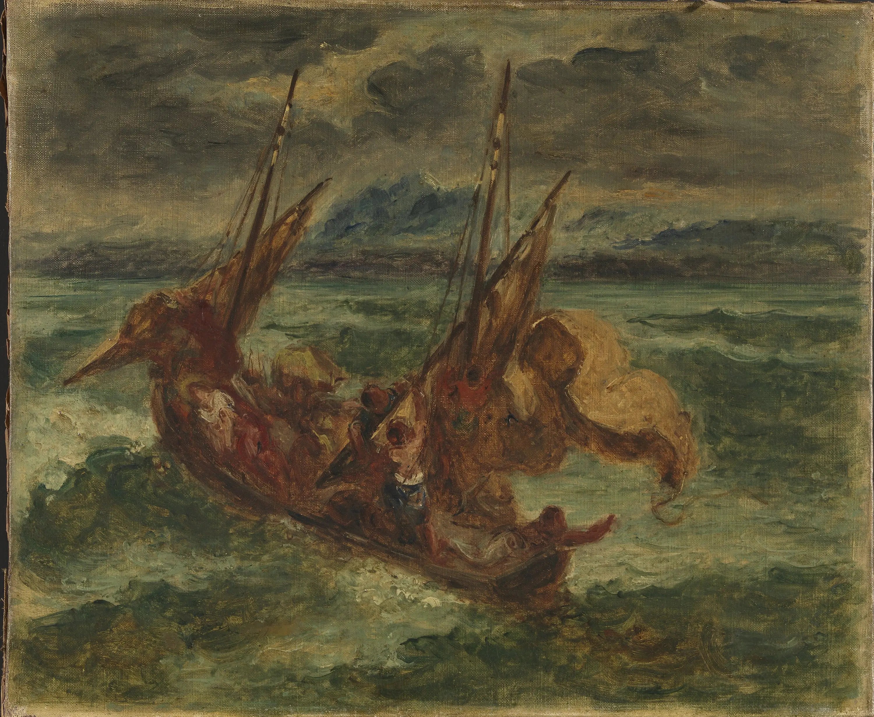 Reproduction du tableau « Le Christ sur le lac de Génésareth - Eugène Delacroix » par Alpha Reproduction en peinture à l’huile