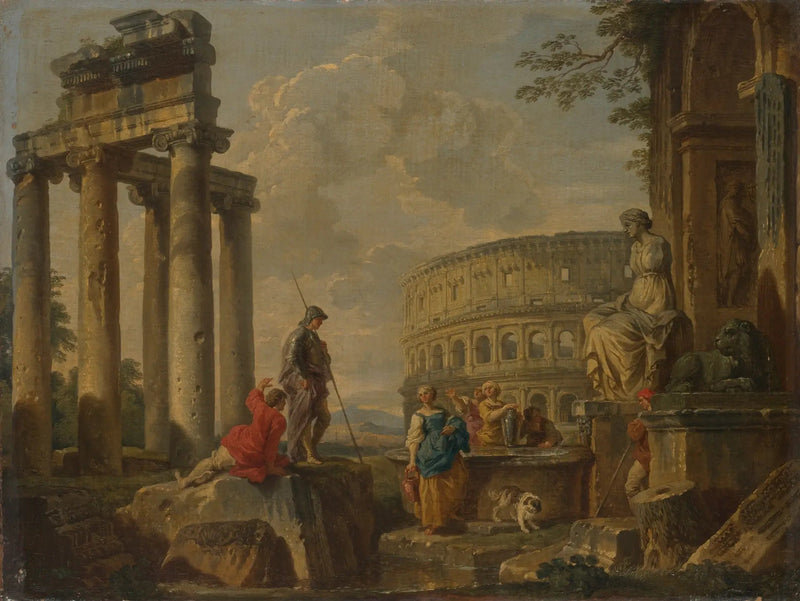 Colosseum blandt de romerske ruiner - Giovanni Paolo Panini