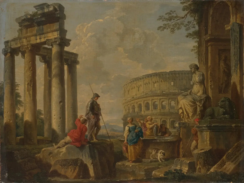 Colosseum blandt de romerske ruiner - Giovanni Paolo Panini