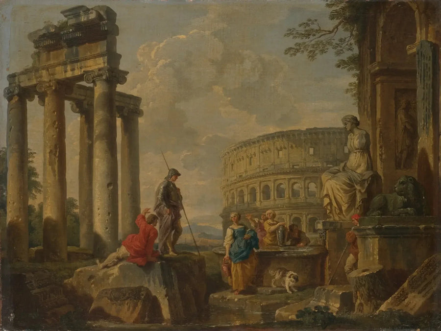 Colosseum blandt de romerske ruiner - Giovanni Paolo Panini
