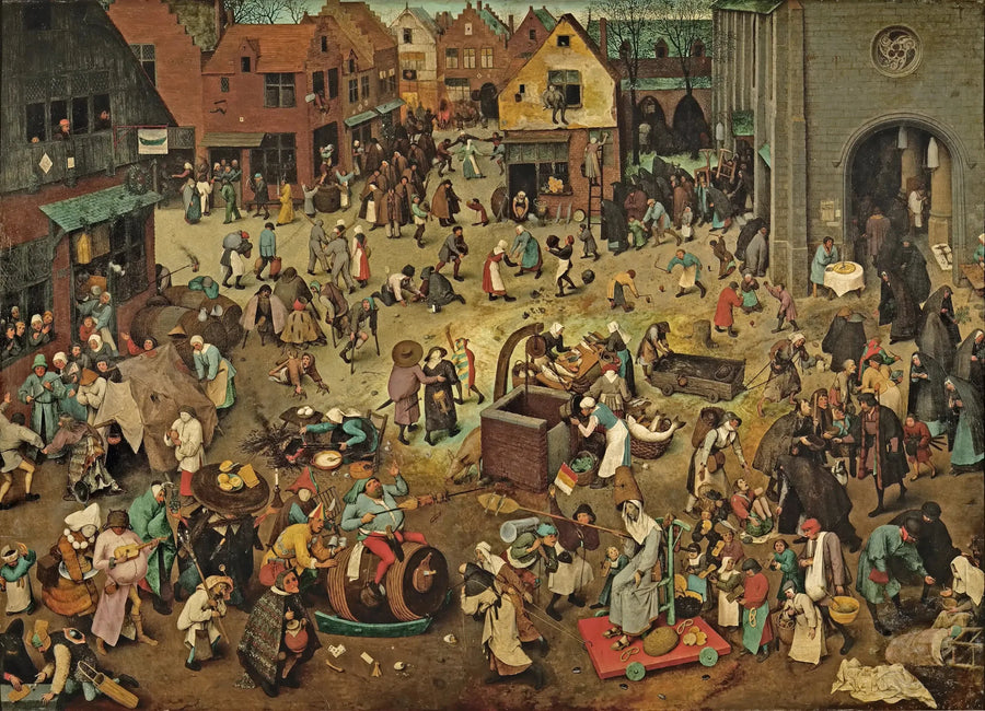 Le Combat de Carnaval et Carême - Pieter Brueghel the Elder image 1 copie peinte à la main à l’huile