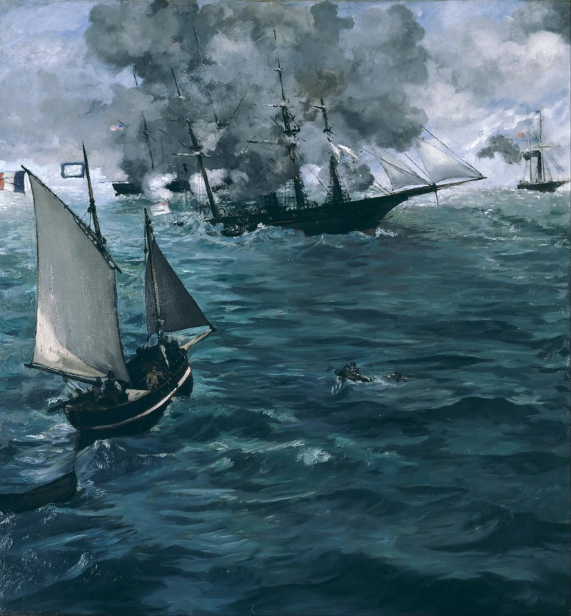 Kearsarge og Alabama's Kamp - Édouard Manet
