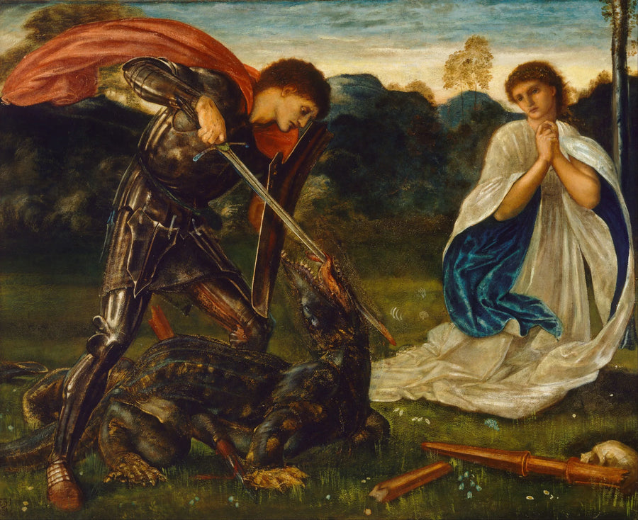 Kampen: Saint Georges dræber dragen - Edward Burne-Jones