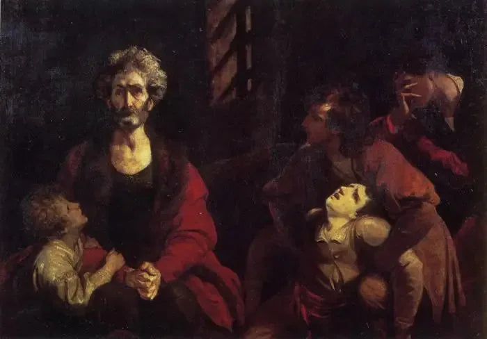 Greve Ugolin og hans børn i fængslet - Joshua Reynolds