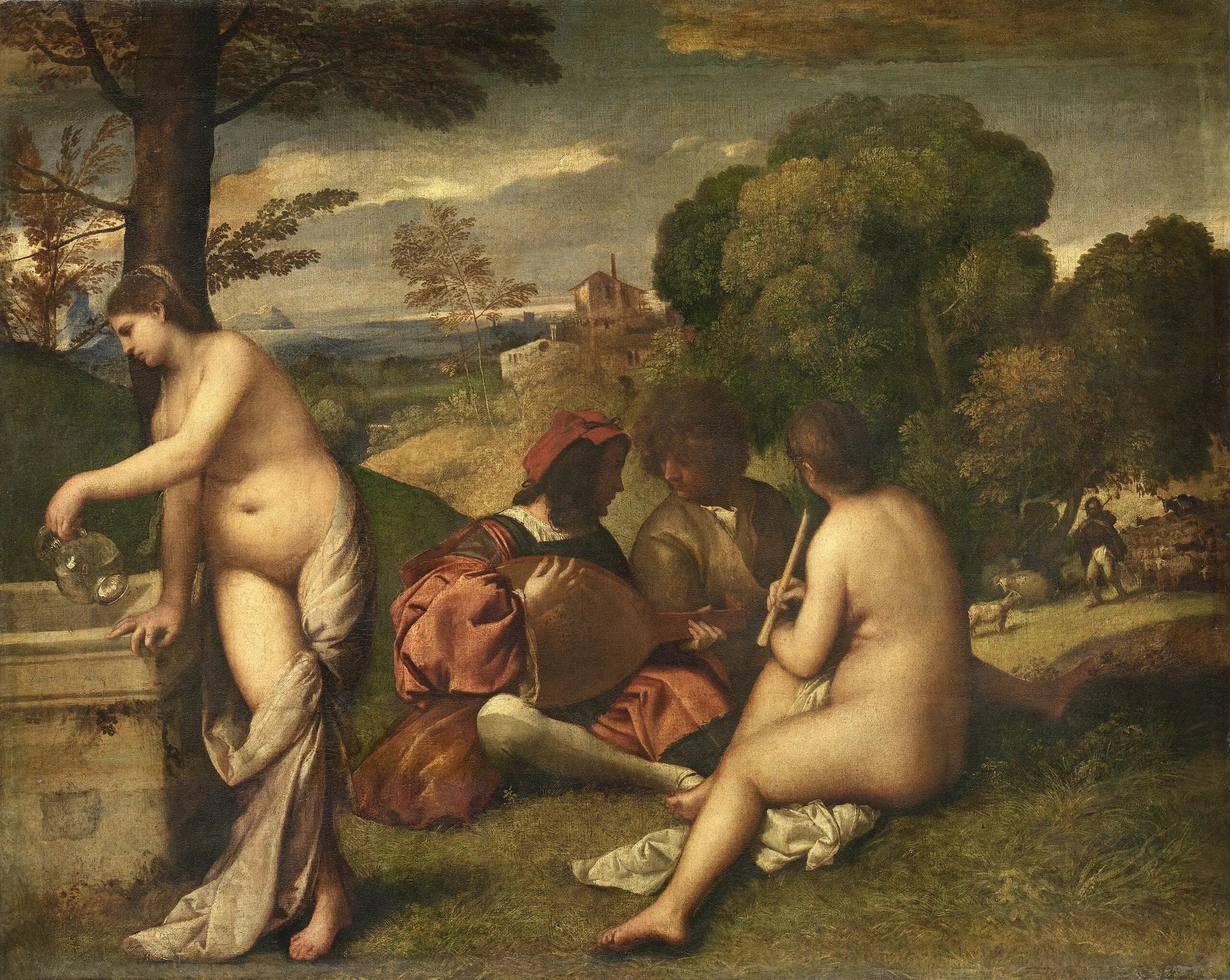 Le Concert champêtre - Giorgione image 1 copie peinte à la main à l’huile