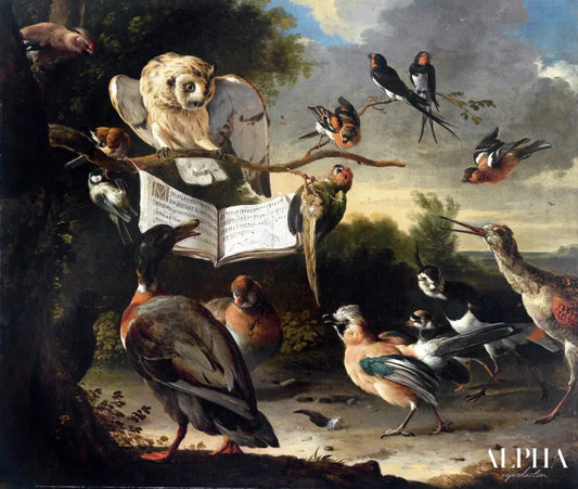 Le concert des oiseaux - Melchior d'Hondecoeter - Reproductions de tableaux et peintures haut de gamme