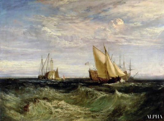Trafikken mellem Themsen og Medway - William Turner - Reproduktioner af malerier og højkvalitets malerier