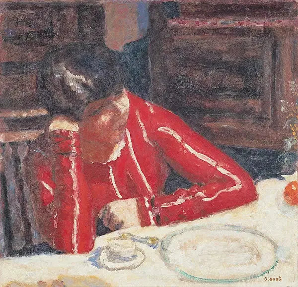 Den røde korsage - Pierre Bonnard