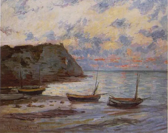 Solnedgangen ved Etretat - Claude Monet