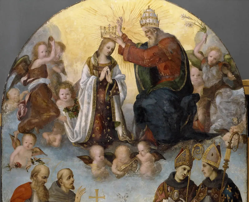 Jomfruens Kroning med Sankt Jerome, Sankt Frans af Assisi, Sankt Bonaventura og Sankt Ludvig af Toulouse - Filippino Lippi