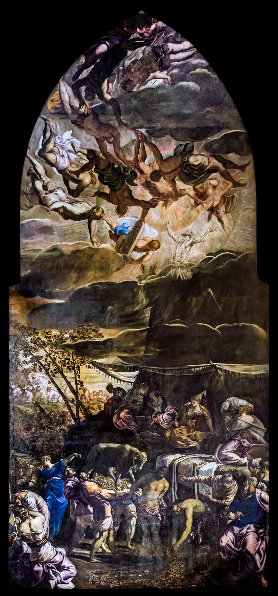 Tilbedelsen af den gyldne kalv - Jacopo Tintoretto