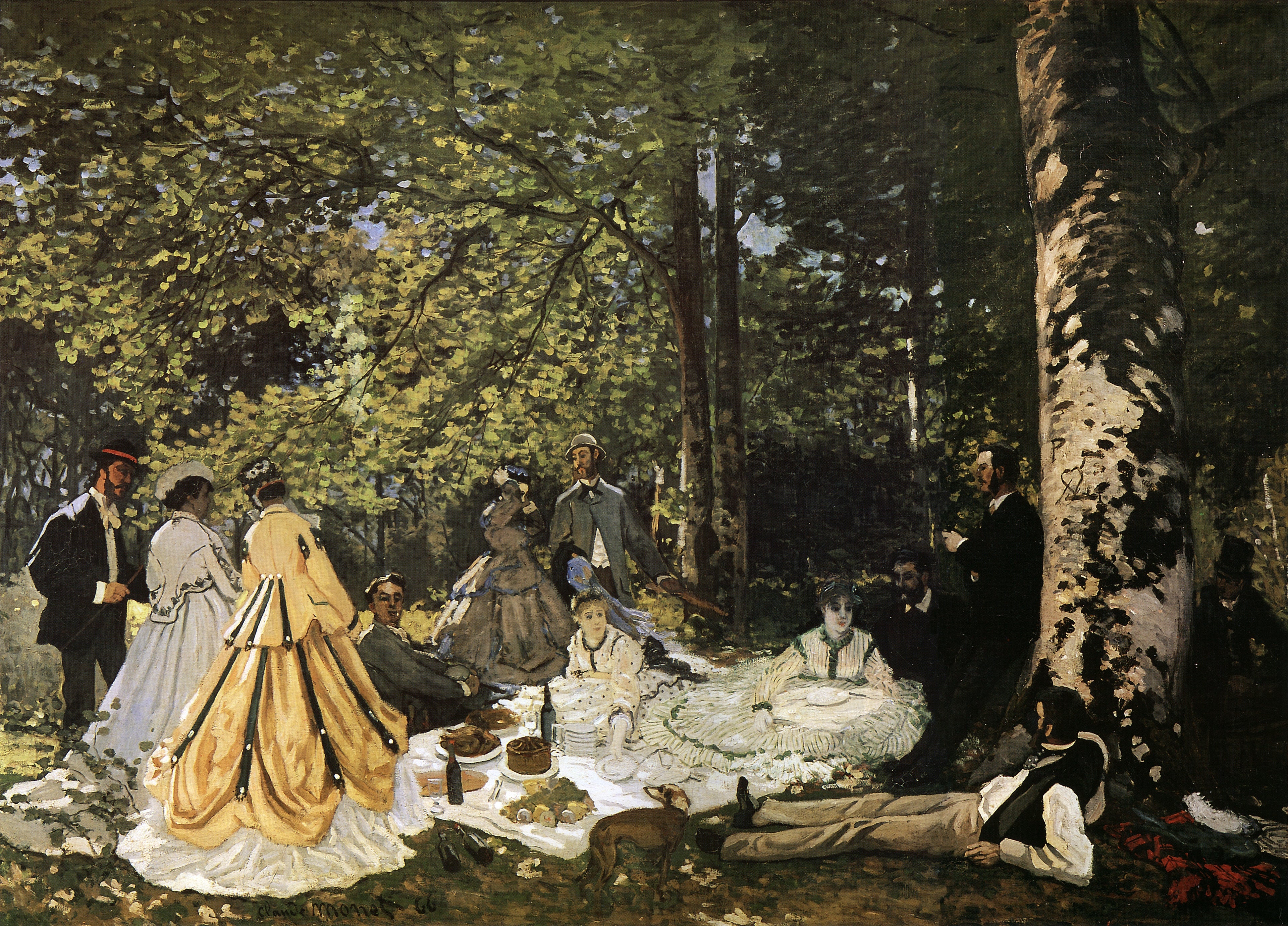 Reproduction du tableau « Le Déjeuner sur l'herbe - Claude Monet » par Alpha Reproduction en peinture à l’huile