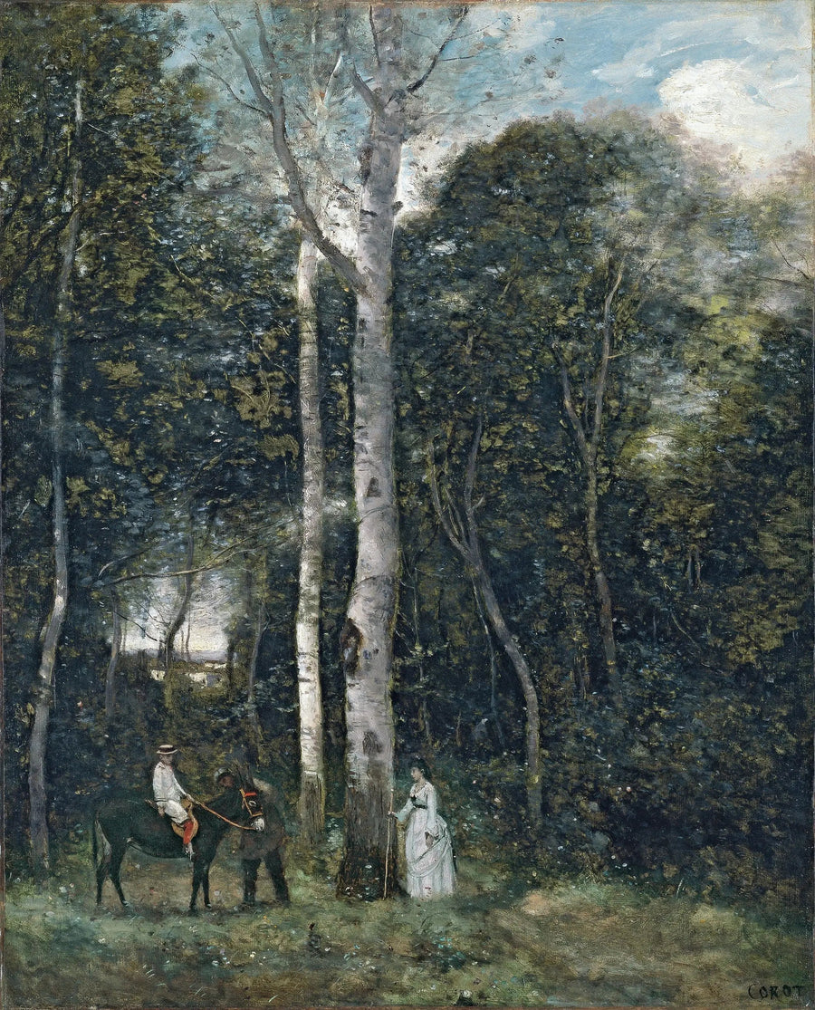 Afrejse til løvernes promenade, i Port-Marly - Jean-Baptiste Camille Corot