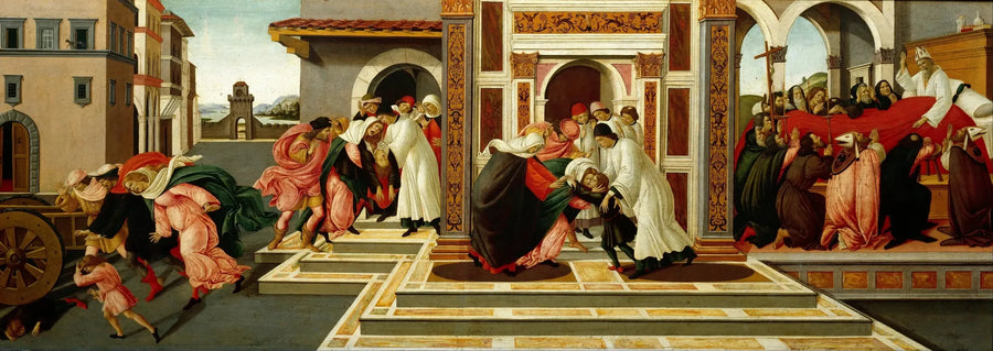 Det sidste mirakel og Saint Zénobe's død - Sandro Botticelli