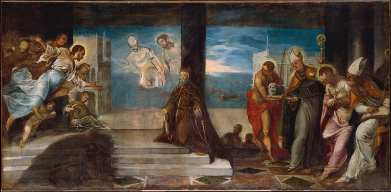 Doge Alvise Mocenigo præsenteret ved Reddere - Jacopo Tintoretto