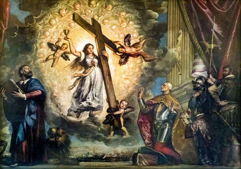 Den doge Antonio Grimani knælende foran troen - Titian