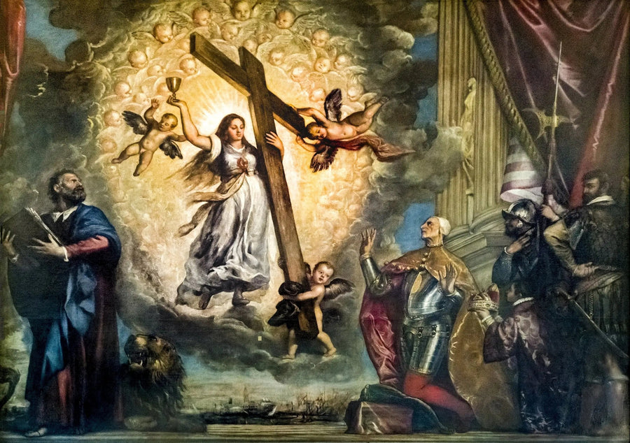 Den doge Antonio Grimani knælende foran troen - Titian