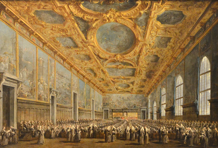 Venetsiens Doge takker Majorrådet - Francesco Guardi
