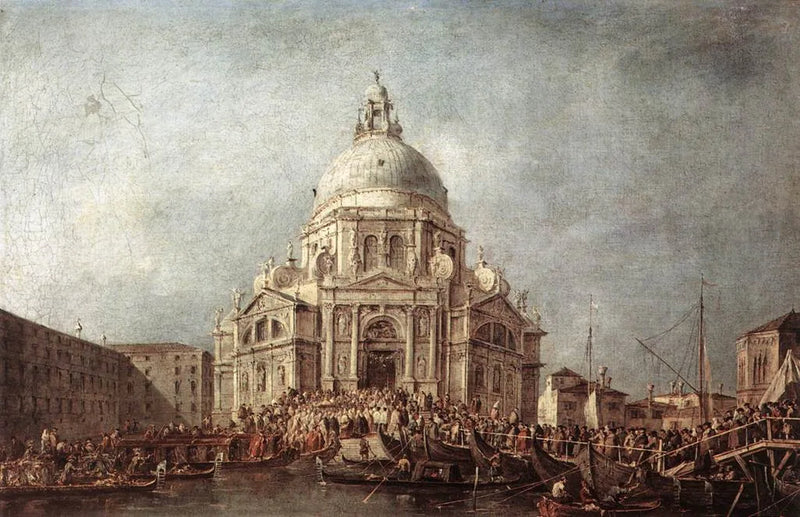 Doge af Venedig tager til Salute den 21. november, mindedagen for afslutningen på pestepidemien i 1630 - Francesco Guardi