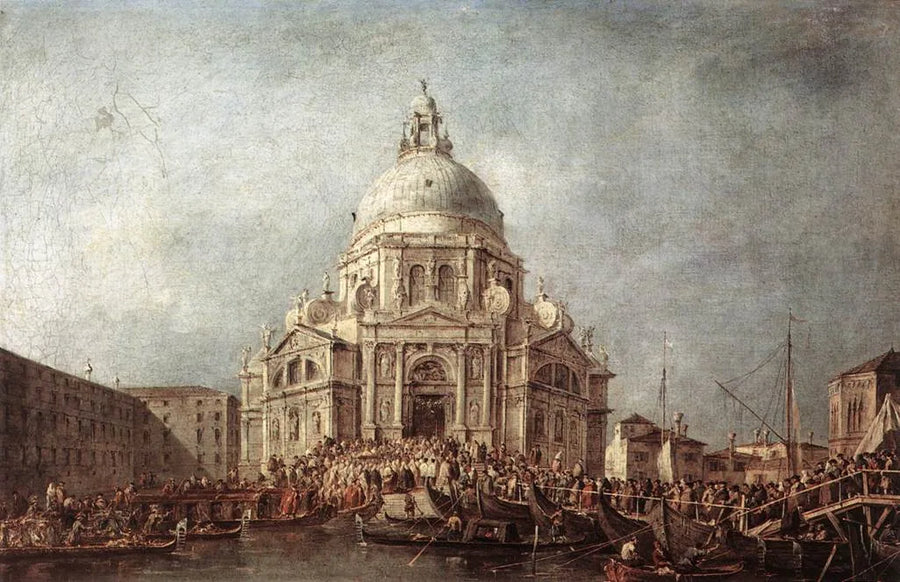 Doge af Venedig tager til Salute den 21. november, mindedagen for afslutningen på pestepidemien i 1630 - Francesco Guardi
