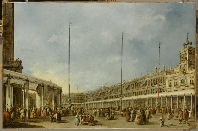 Doge af Venedig følger processionen af Corpus Domini på Markuspladsen - Francesco Guardi