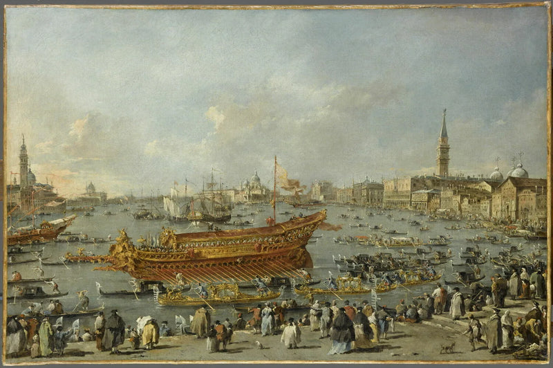 Venetsiansk Doge på Bucentaure nær Riva di Sant'Elena - Francesco Guardi