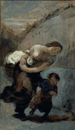 Le Fardeau - Honoré Daumier image 1 copie peinte à la main à l’huile