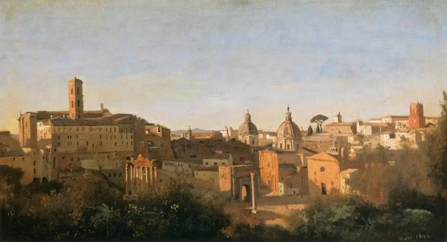 Le Forum set fra Farnèse-haverne - Jean-Baptiste Camille Corot
