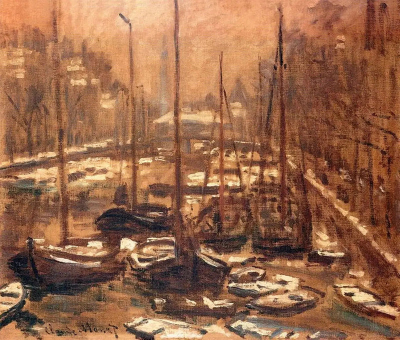 Geldersekaden i Amsterdam, vinter W300 - Claude Monet