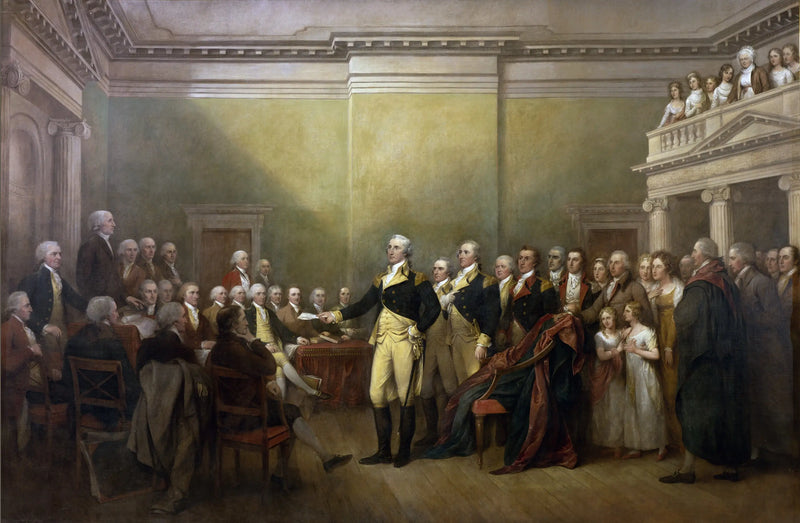 Général George Washington opsiger sin kommission - John Trumbull