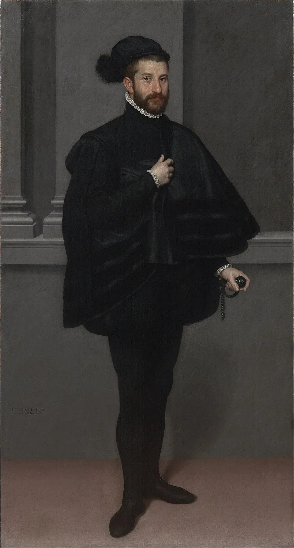 Le Gentilhomme en noir - Giovanni Battista Moroni image 1 copie de tableau peinte à la main