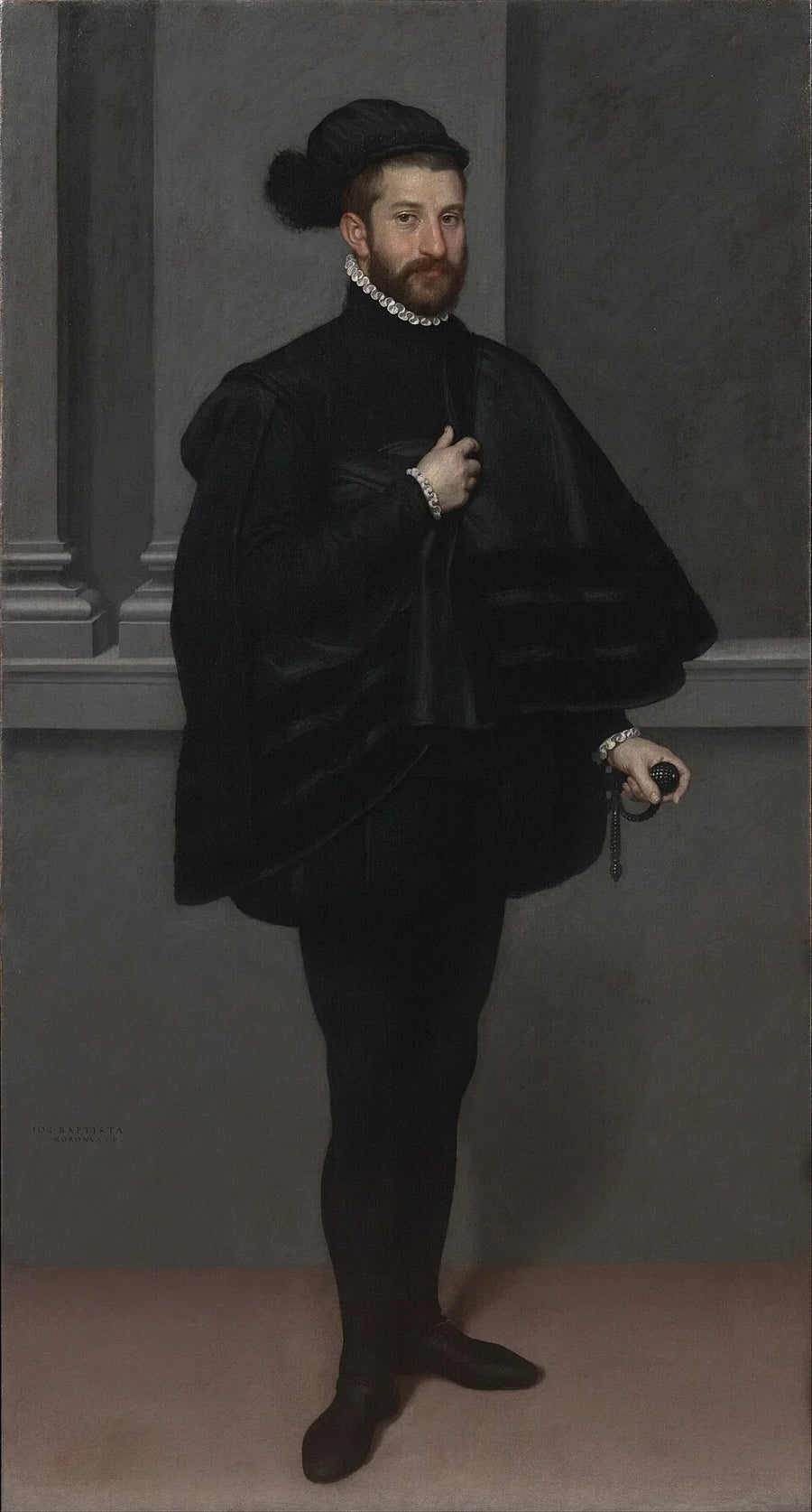 Den elegante mand i sort - Giovanni Battista Moroni